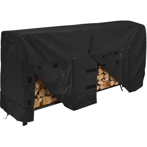 Couverture De Support De Bois De Chauffage, Couverture De Support De Buches D'exterieur Domestique Couverture De Bois De Chauffage Impermeable Et Antipoussiere 420d 244x61x107cm Noir Goodnice