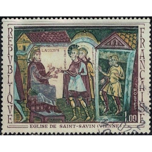 France 1969 Oblitéré Used Église De Saint Savin Vienne Y&t Fr 1588 Su