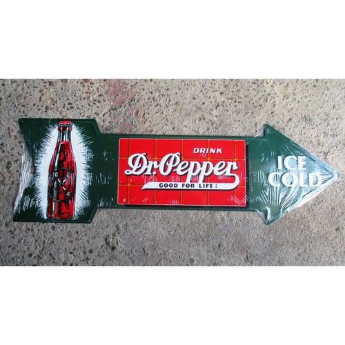 Plaque Fleche Coca Dr Pepper Tole Deco Pub Bar Diner Loft Us