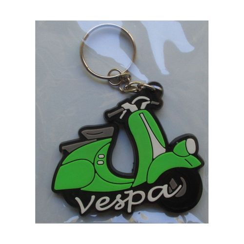 Porte Clé Vespa Vert Plastique Souplescooter Italien Kult