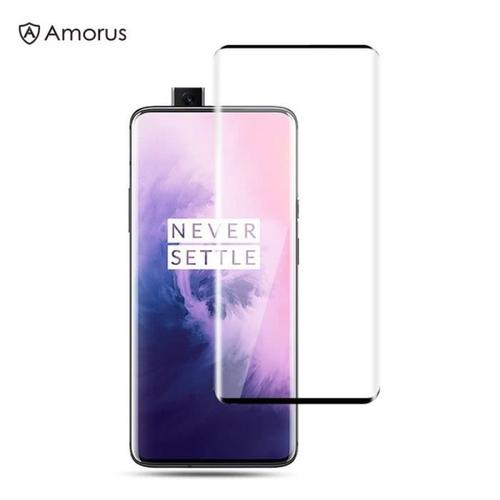 Protecteur Écran Pour Votre Oneplus 7 Pro En Verre Trempé Bouclier Incurvé Plein 3d Anti-Explosion Transparent