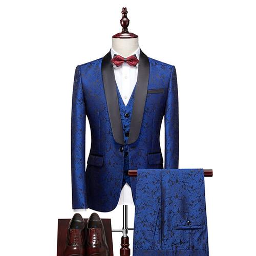 (Veste+Pantalon+Gilet)Costume Homme 3 Pièces Mariage Business Slim Fit Smoking Simple Poitrine À Deux Boutons, Men Suits 3 Piece Pour Fête Confort Blazer