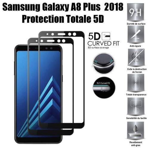 Samsung Galaxy A8 2018 Plus Vitre Protection D'ecran En Verre Trempé Protection Integrale Full 3d Tempered Glass - Noir