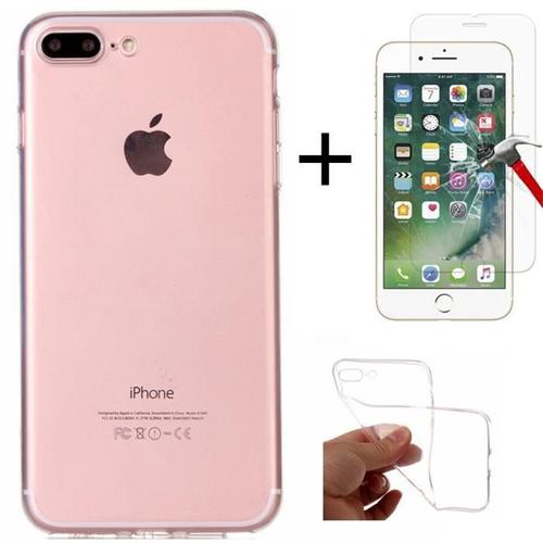 Silicone Doux Mince Transparent Coque Iphone 7 Plus 5.5"" Coque + Iphone 7 Plus Verre Trempé