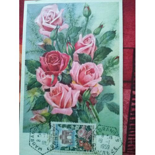 Vends Superbe Carte 1959 Floralies Oblitération Madranges 19/01