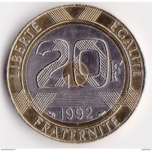 Piéce De Monnaie De 20 Francs De 1992 Le Mont St Michel