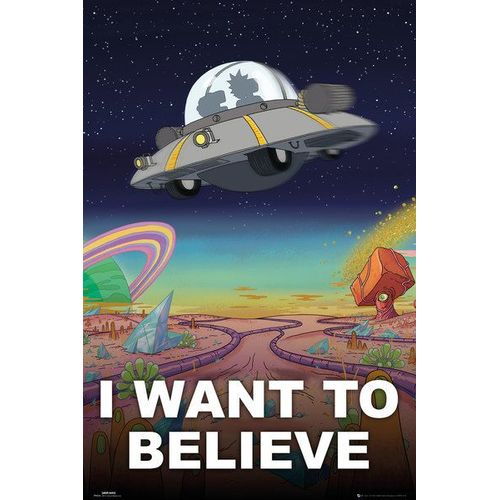Rick And Morty - I Want To Believe - 61x91,5cm - Affiche / Poster Envoi En Tube
