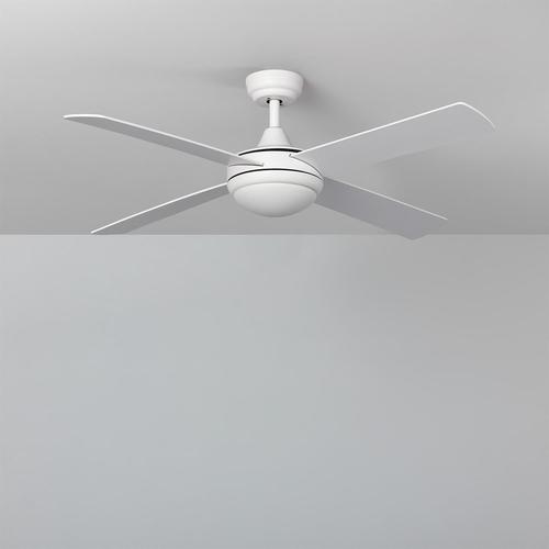 Ventilateur de plafond Silencieux Blanc Navy 132cm Moteur DC Avec lumière Télécommande Bois clair Non