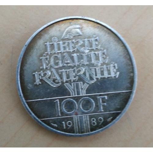 Piece 100 Frs Argent Fraternite 1989