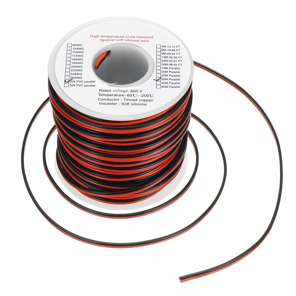 CâBle En Cuivre éTamé à Haute TempéRature En Pvc De 30m 22awg Euhobby Pour Batterie Rc-Générique