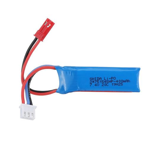 Wltoys 284161 284010 284131 K989-60 Batterie Originale 7.4v 400mah 20c 2s Avec Connecteur Jst Li-Ion Pour Voiture Rc K969 K989 1/28-Générique