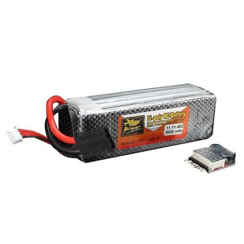 Batterie Lipo Zop Power 11,1v 8000mah 3s 40c Avec Prise Trx Et Alarme De Batterie Pour Traxxas-Générique