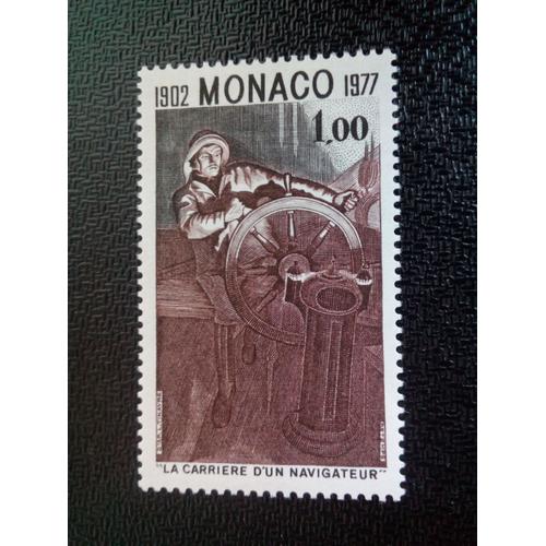 Timbre Monaco Yt 1088 75e Anniversaire De 'la Carrière D'un Marin Barreur 1977 ( 0111104 )