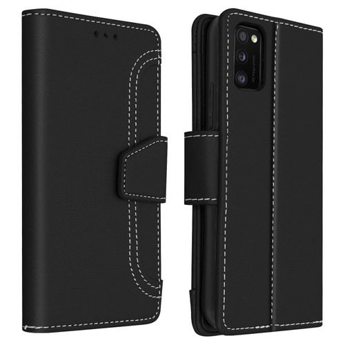 Housse Samsung Galaxy A41 Étui Folio Portefeuille Fonction Support Noir
