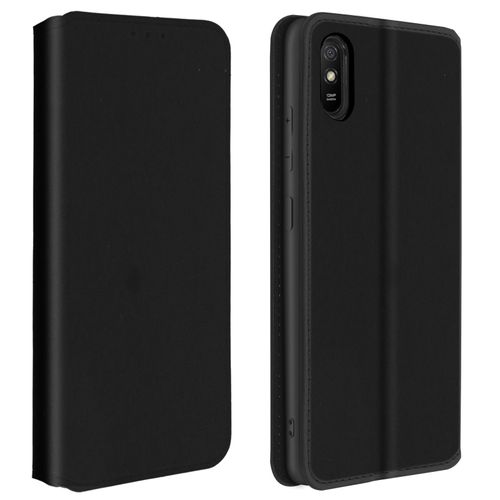 Étui Pour Xiaomi Redmi 9a Porte-Carte Support Vidéo Clapet Magnétique Noir