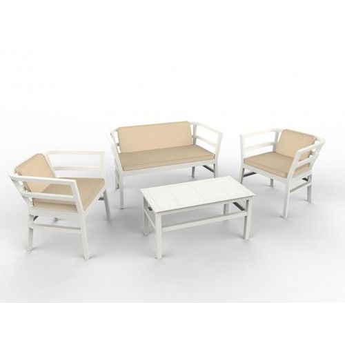 Salon De Jardin Bas Resol Click Clack-Blanc