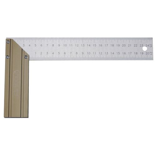 Equerre graduée acier KS 400mm - talon en aluminium, lame acier trempé graduée