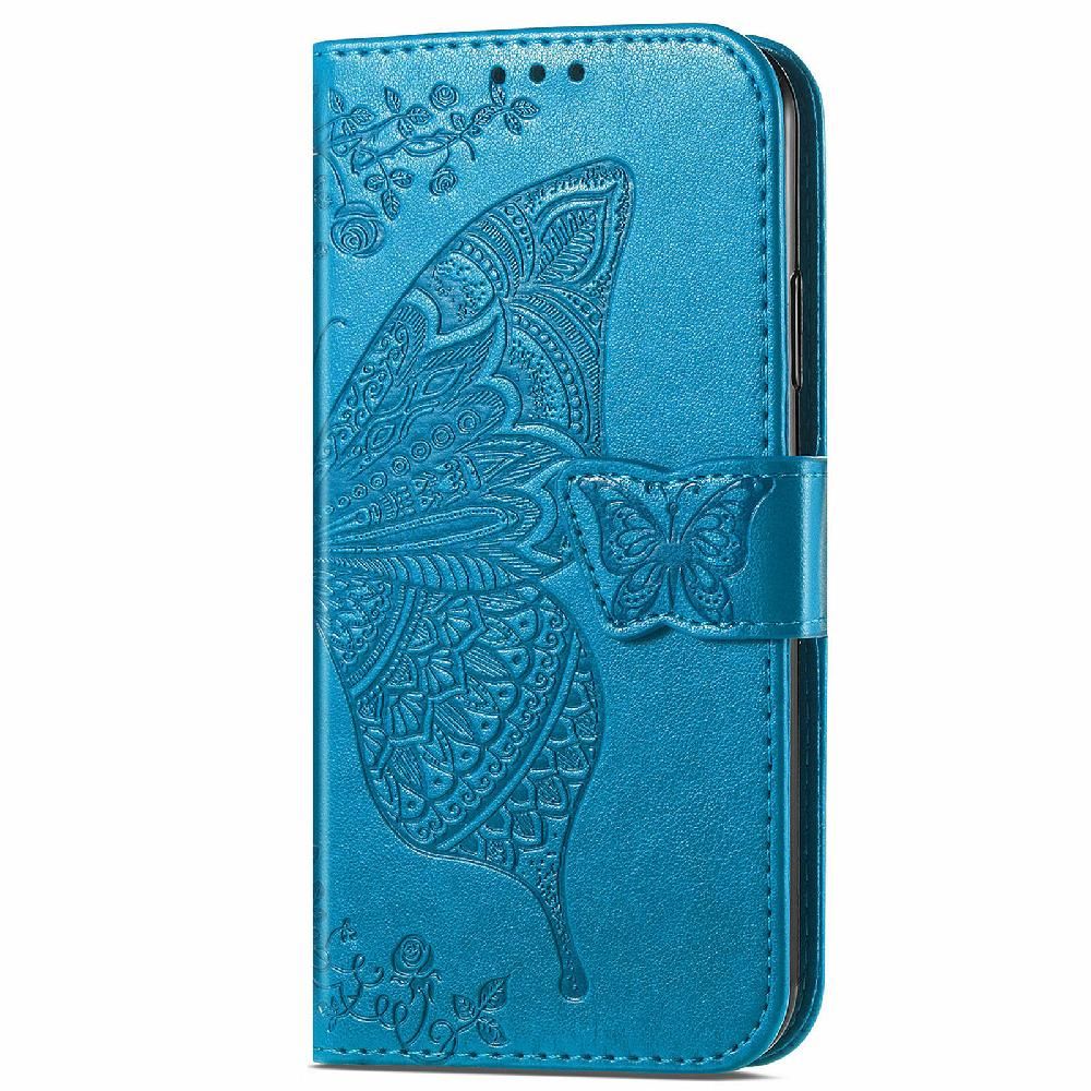 Étincelle Étui Pour Tecno 20 Pro Aile Papillon Affaires Portefeuille Multi-Couleur - Bleu