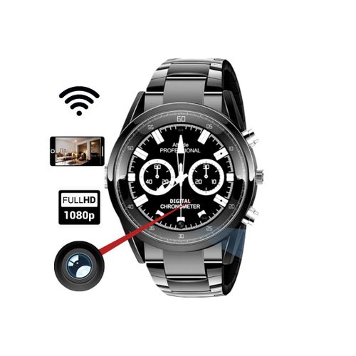 Montre en métal Caméra Espion Full HD Wifi