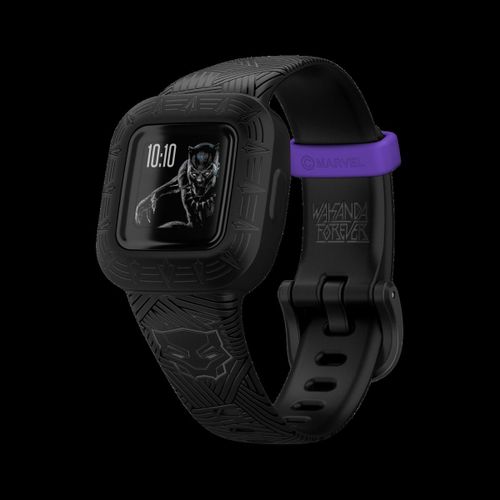 Garmin Vivofit Jr. 3 - Marvel Black Panther - Tracker D'activités Avec Bracelet - Silicone - Noir - Taille Du Poignet : 130-175 Mm - Bluetooth - 25 G