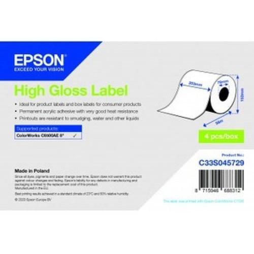 epson - bs label consumables u4 high gloss label continuous roll 203mmx58m