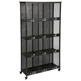 Bibliothèque Industrielle Avec Roulettes Torof - L. 95 X H. 181 Cm - Noir