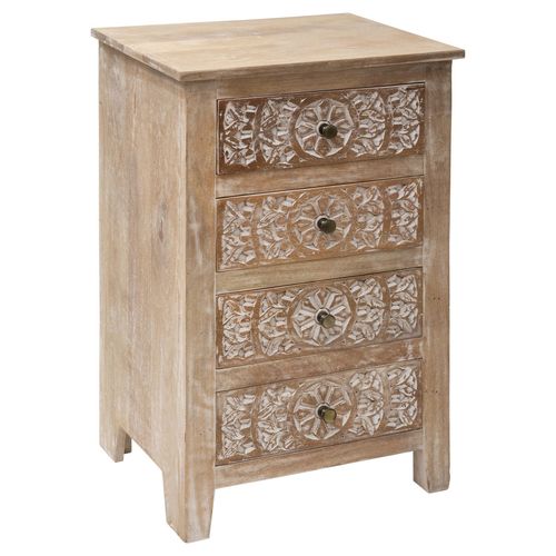 Chiffonnier En Bois Ethnique Shirel - L. 50 X H. 80 Cm - Marron