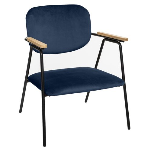 Fauteuil Design En Velours Dyer - Bleu