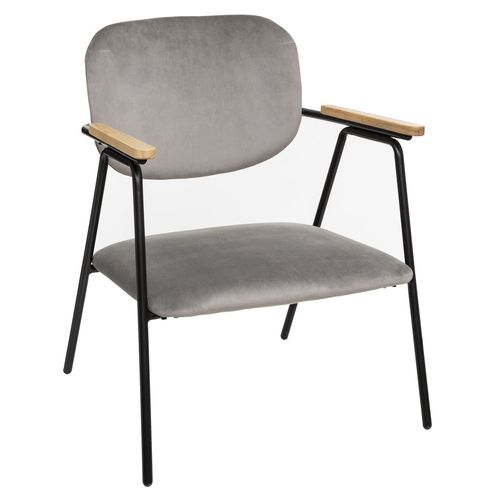 Fauteuil Design En Velours Dyer - Gris
