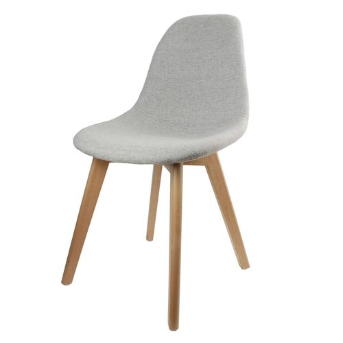 Chaise Scandinave En Tissus Olga - H. 83 Cm - Gris Clair