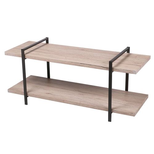 Meuble Tv Industriel En Bois Et Métal Dock - L. 120 X H. 55 Cm - Noir