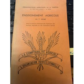 Enseignement Agricole Du Premier Degre - La Comptabilite Agricole