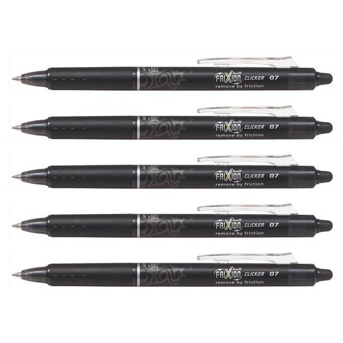 Pilot Lot De 5 Stylos Roller Rétractable Frixion Ball Clicker 0,7 Noir