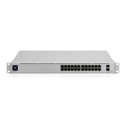 Ubiquiti UniFi Switch USW-Pro-24 - Commutateur - C3 - Géré - 24 x 10/100/1000 + 2 x SFP+ 10 Go (liaison montante) - de bureau, Montable sur rack