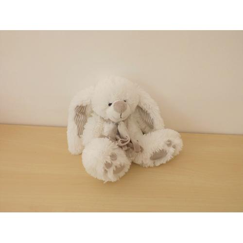 Peluche Lapin Blanc Gris Maxita