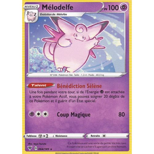 Carte Pokemon - Mélodelfe - 064/185 - Rare - Épée Et Bouclier4 - Voltage Éclatant - Eb4 -Vf