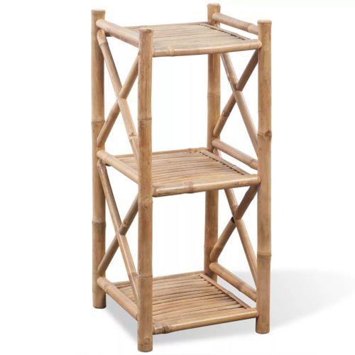 Vidaxl Étagère À 3 Niveaux Carré Bambou