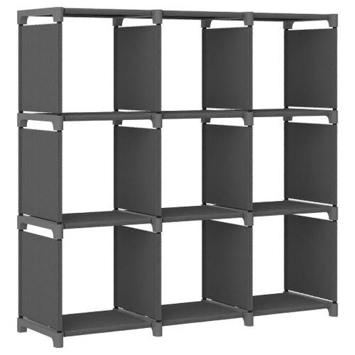 Vidaxl Étagère D'affichage 9 Cubes Gris 103x30x107,5 Cm Tissu