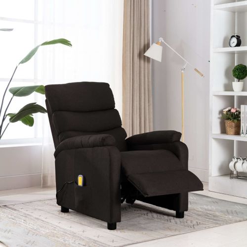 Vidaxl Fauteuil De Massage Inclinable Marron Foncé Tissu