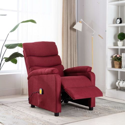 Vidaxl Fauteuil Inclinable De Massage Rouge Bordeaux Tissu