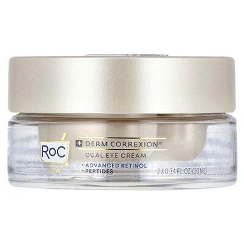 Roc Derm Correxion®, Double Crème Pour Les Yeux, Formule Avancée Au Rétinol Et Aux Peptides, Sans Parfum, 10 Ml Pièce 