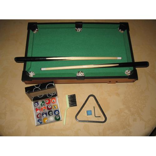 Billard Snooker de table - 51x31.2x10.5cm - avec accessoires