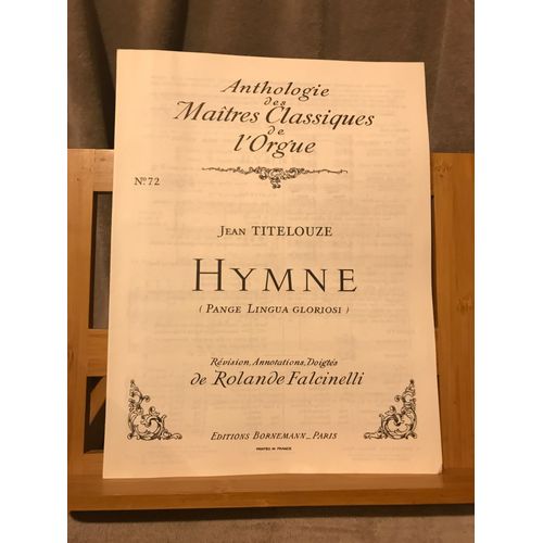 Jean Titelouze Hymne Pangue Lingua Partition Orgue Anth. Bornemann Falcinelli
