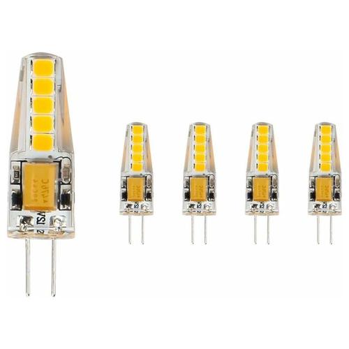 5x Ampoules G4 Led Blanc Chaud,37mm X 10mm Plus Proche De La Taille Traditionnelle,2.5w Led Equivalent 23w Ampoule A Halogene,2,700k,Ac/Dc 12v [Classe Energetique A+] Goodnice