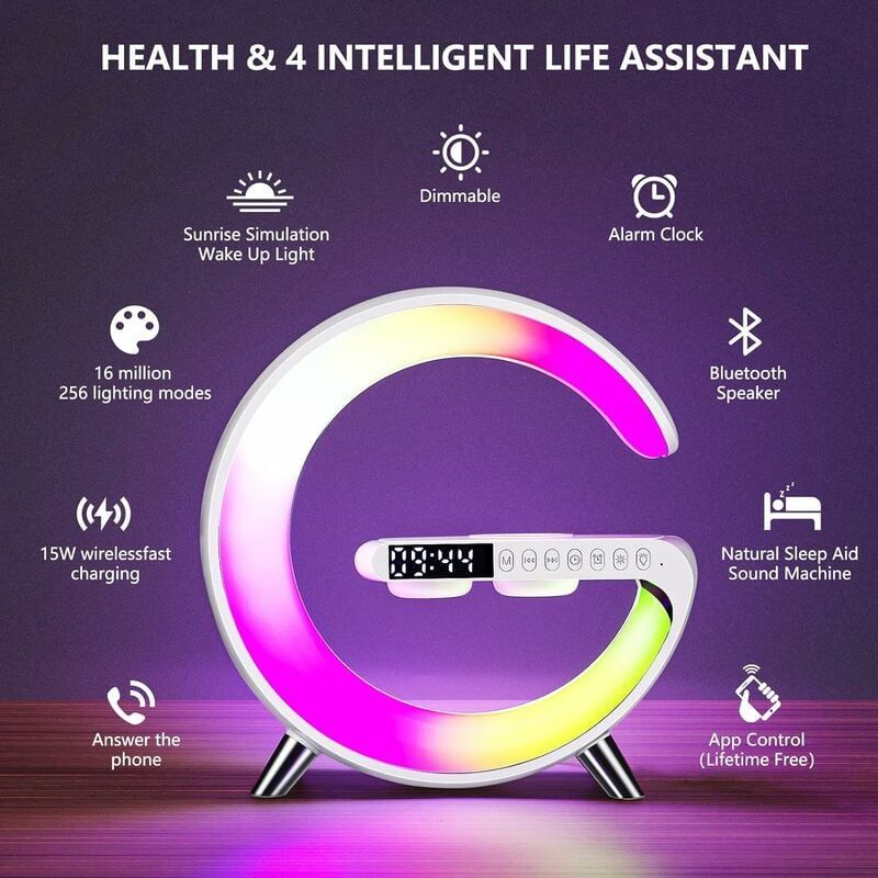 Lampe De Table Intelligente Avec Chargeur Sans Fil, Haut-Par... - 2