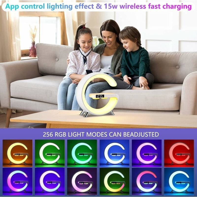 Lampe De Table Intelligente Avec Chargeur Sans Fil, Haut-Par... - 3