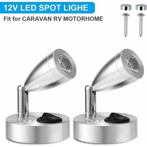 12v Led Spot Lampe De Lecture Interrupteur Reglable Lumiere Chaude Pour Camping Car Van Bateau Led Lumiere Interieure (2 Pcs) Goodnice