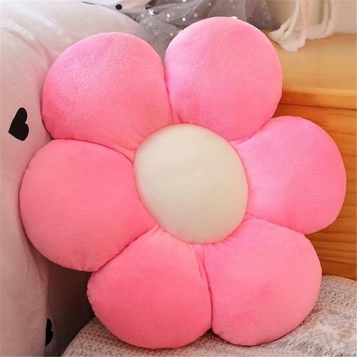 Coussin En Peluche En Forme De Fleur - Coussin De Sol - Coussin De Chaise - Pour La Maison Et Le Jardin (Velours Cristal,Rose,30 Cm) Goodnice