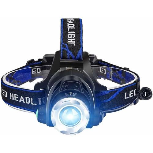 Lampe Frontale Led,Rechargeable Usb Phare Led Puissante Torche Frontale 3 Modes Eclairage,Zoomable,Reglable,Leger Pour Course,Marche,Camping Goodnice