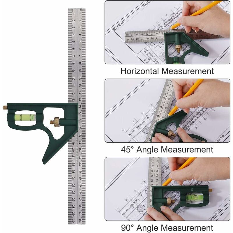 Combinaison Square en Acier Inoxydable Regle d'angle de Comb... - 3